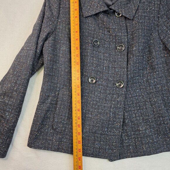 Pendleton Wool Silk Size 10 Jacket Double-Breasted Navy Speckled Tweed Deadstock - Picture 10 of 10
